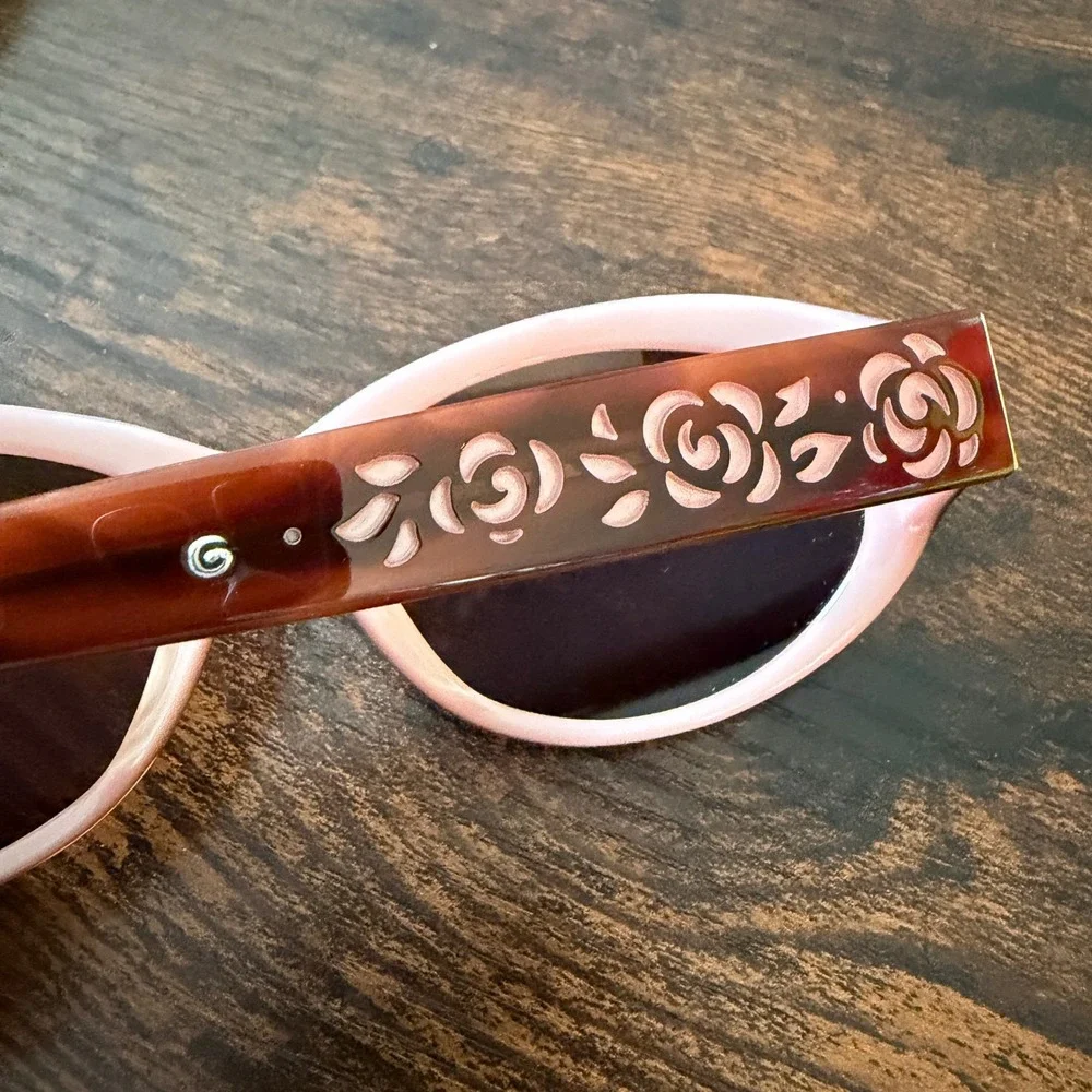 Rare Brighton Rose Bud Sunglasses Handmade Vintage Floral Hardshell Case A1115f